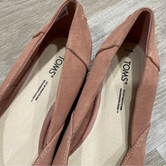 TOMS Jutti Neat Pink Suede Ballet Flats - Picture 3 of 11